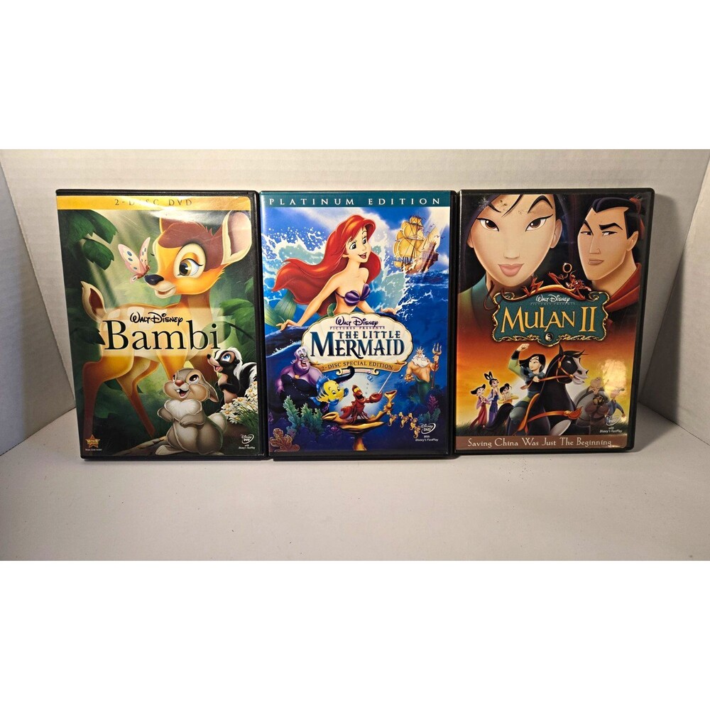 Walt Disney Bambi 2 disc Little Mermaid Platinum Edition & Mulan II DVD